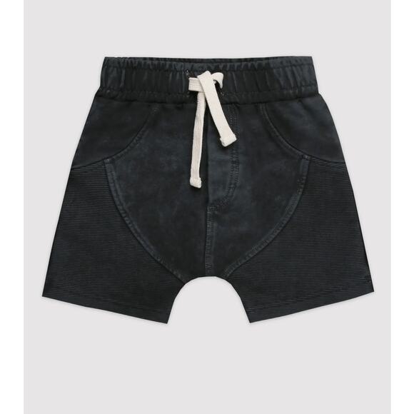 Minikid Gray Anthracite Charcoal Marmo Biker Paneled Shorts Size 12-18 Months - Picture 1 of 4